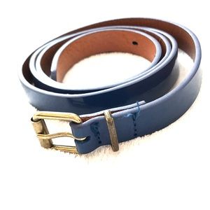 Blue Patent Leather Belt